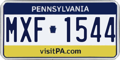 PA license plate MXF1544