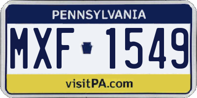 PA license plate MXF1549