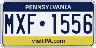 PA license plate MXF1556