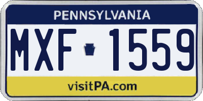 PA license plate MXF1559