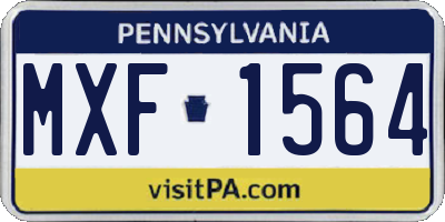 PA license plate MXF1564
