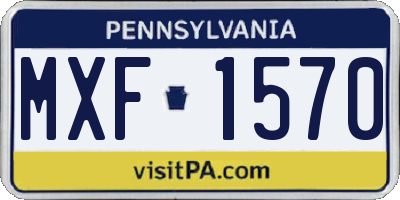 PA license plate MXF1570