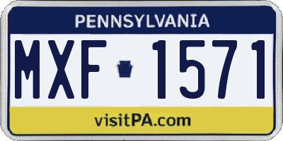 PA license plate MXF1571