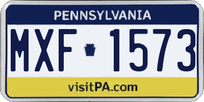PA license plate MXF1573