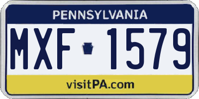 PA license plate MXF1579