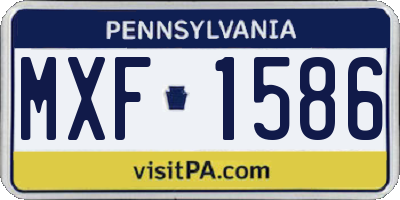 PA license plate MXF1586