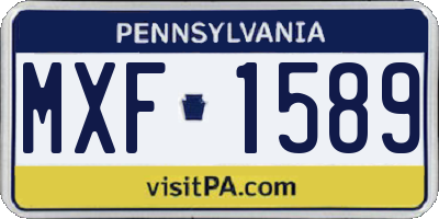 PA license plate MXF1589