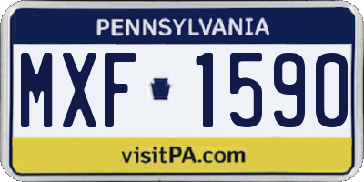 PA license plate MXF1590