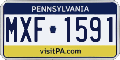 PA license plate MXF1591