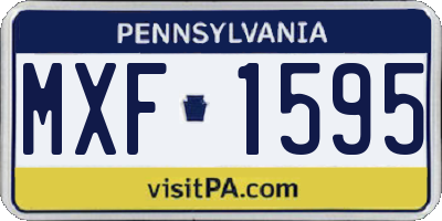 PA license plate MXF1595