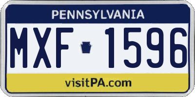 PA license plate MXF1596