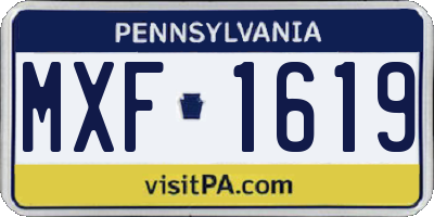 PA license plate MXF1619
