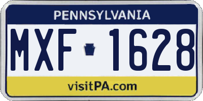 PA license plate MXF1628