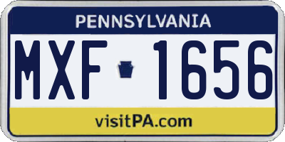 PA license plate MXF1656