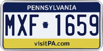 PA license plate MXF1659