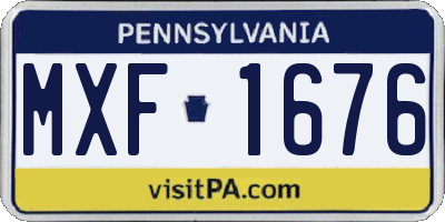 PA license plate MXF1676