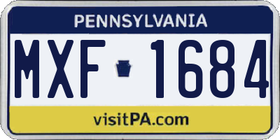 PA license plate MXF1684