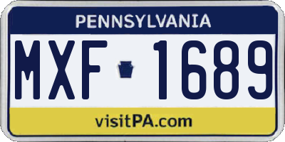 PA license plate MXF1689