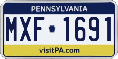 PA license plate MXF1691