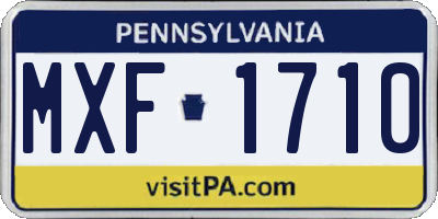 PA license plate MXF1710
