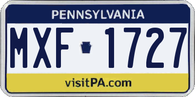 PA license plate MXF1727