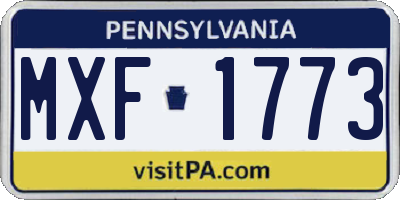 PA license plate MXF1773