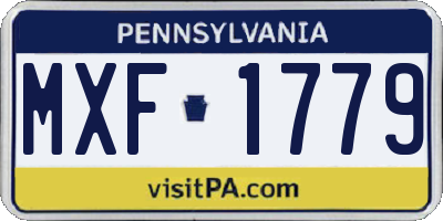 PA license plate MXF1779