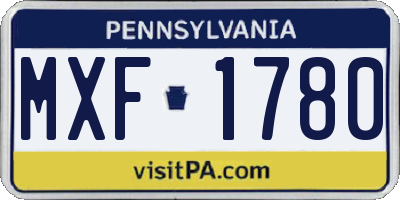 PA license plate MXF1780