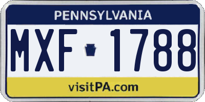 PA license plate MXF1788