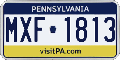 PA license plate MXF1813