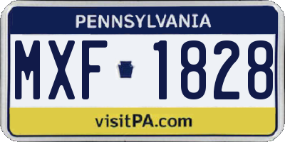 PA license plate MXF1828