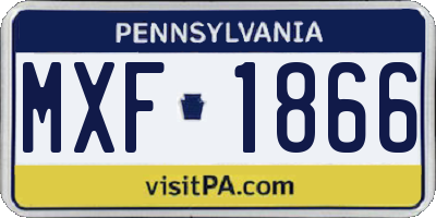 PA license plate MXF1866