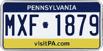 PA license plate MXF1879
