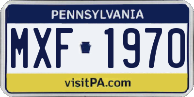 PA license plate MXF1970