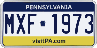 PA license plate MXF1973
