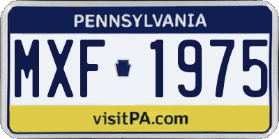PA license plate MXF1975