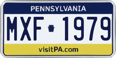 PA license plate MXF1979