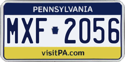 PA license plate MXF2056