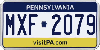 PA license plate MXF2079