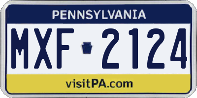 PA license plate MXF2124