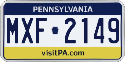 PA license plate MXF2149