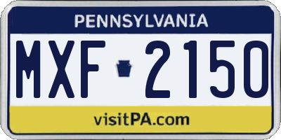 PA license plate MXF2150