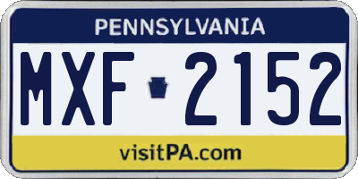 PA license plate MXF2152
