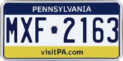 PA license plate MXF2163