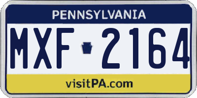 PA license plate MXF2164