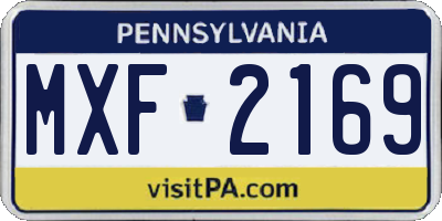 PA license plate MXF2169