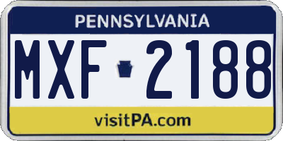 PA license plate MXF2188
