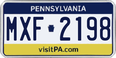 PA license plate MXF2198
