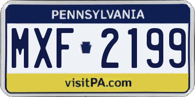 PA license plate MXF2199