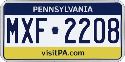 PA license plate MXF2208